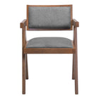 Zuo Delhi Dining Chair - Grey/Walnut - Set of 2-Cozy polyester linen fabric