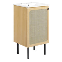 Modway Chaucer 18" Bathroom Vanity - Oak/White-MDF and Particleboard