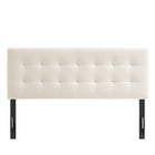 Modway Lily Stain-Resistant Performance Velvet Full Size Headboard - Alabaster-Padded Construction