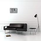 Marathon Jumbo Atomic Wall Clock with Temperature and Humidity - Silver (CL030056SV)-Choose between AST, CST, EST, MST, NST & PST with option to turn on or off Daylight Savings Time