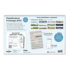 Pomango 2027 Daily/Monthly Planner -15" x 0.8" x 9.5" - Multicolour - French-Dimensions 19 inches x 15 inches  (48 cm x 38 cm ), perfect to fit on your fridge