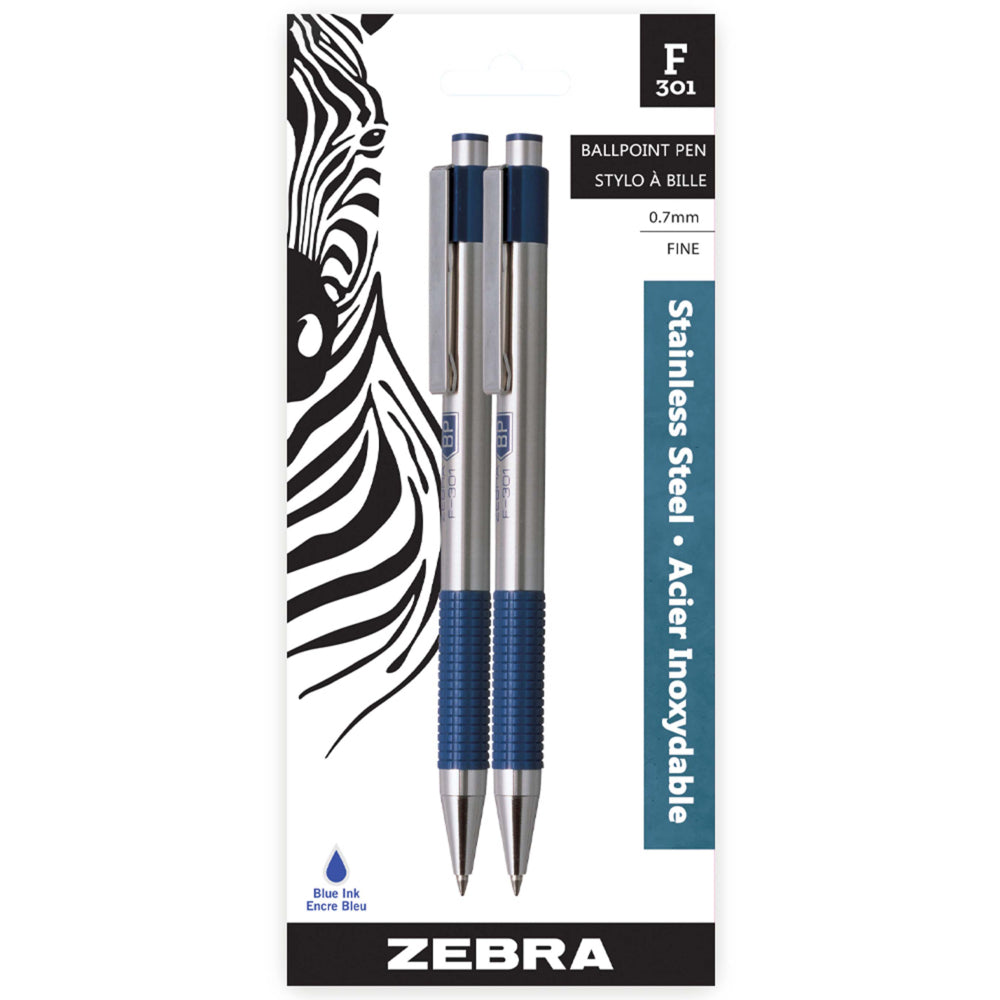 Zebra Metal Retractable Blue Ballpoint Pen 0.7 | staples.ca