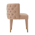 Manhattan Comfort Maya 24.02" Modern Velvet Upholstered Dining Chair - Nude-Inner Seat Depth: 18.9 in. Seat Height: 19.49 in. Inner Seat Width: 22.05 in
