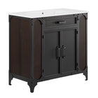 Modway Steamforge 36" Bathroom Vanity - White/Black-Industrial Modern Bathroom Vanity