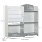 Qaba Kids Toy Storage Organizer Shelf - Grey-The modern design complements any nursery, bedroom, or playroom decor 