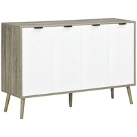 HOMCOM Modern 47.2" L Sideboard Buffet Cabinet - Brown-Large storage space with 2 door cabinets for holding daily accessories and utensils