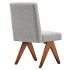 Modway Lyra Boucle Fabric Dining Room Side Chair - Light Grey - 2 Pack-8