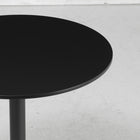 HOMCOM Round Dining Table with Steel Base & Non-slip Pad for Living Room - Black-Materials: MDF, Steel