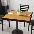 Flash Furniture 36" Square 2-Tone High-Gloss Cherry / Mahogany Resin Table Top with 2" Thick Drop-Lip-2" Thick Top