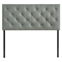 Modway Theodore Upholstered Fabric Queen Headboard - Grey-Contemporary queen sized headboard