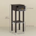 HOMCOM 2-Tier Side Table with Storage - Coffee-Anti-toppling design for extra stability