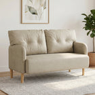 HOMCOM 58" Loveseat Sofa for Bedroom with Cushions - Beige-Versatile enough to place in the living room, bedroom, or home office