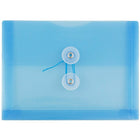 JAM Paper Plastic Envelopes with Button and String Tie Closure, Index Booklet, 5.25 x 7.5, Blue Poly, 24 Pack (920B1bug)-Blue