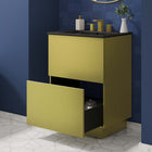 Modway Quantum 24" Bathroom Vanity - Black/Gold-Full-Glide Drawer