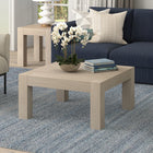 Hudson&Canal Langston 34"W Square Coffee Table - Alder White-Features easy assembly