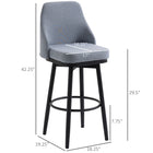 HOMCOM Bar Height Swivel Bar Stools with Legs - Light Grey - 2 Pack-It has a footrest to sit comfortably
