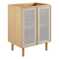 Modway Calla 24" Perforated Metal Bathroom Vanity Cabinet - Oak-Perforated Metal Doors