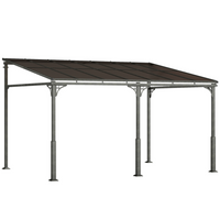 Outsunny 13 ft W x 10 ft L Lean to Gazebo - Hardtop Wall Mounted Outdoor Pergola-Lean-to design secures wall and ground for space efficiency