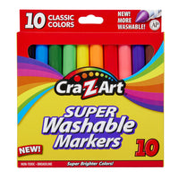 Cra-Z-Art Broadline Washable Classic Markers - 10 Pack-Cra-Z-Art 10ct Classic Washable Broadline Marker set comes in ten vibrant colours, inspiring imagination and creativity in every box
