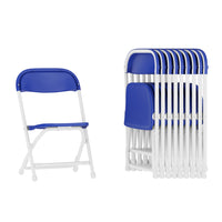 Flash Furniture Kids Blue Plastic Folding Chair - 10 Pack-Set of 10 Child Sized Chairs