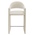 Modway Talia 41" Performance Velvet Bar Stool - Alabaster-Arrives Fully Assembled