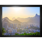 Rio De Janeiro Brazil Cityscape - Framed Canvas - 35" x 27"-High-quality art print professionally matted and framed