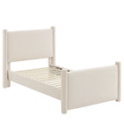 Modway Rael Performance Velvet Twin Platform Bed - Alabaster-Stain-Resistant Performance Velvet Upholstery