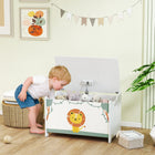 Qaba Kids Storage Chest with Lid - Green-Helps develop independent tidying habits in children
