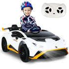 Gyrocopters Lamborghini Licensed Ride on Car for Kids - 12V Dual Motor - Car with Music, Remote Control - White-Built to meet rigorous international safety standards, including ASTM, SOR, CTC, CPC, EN 55014, CPSIA, EN71, and ISED certifications, ensuring trusted performance and child-safe engineering.