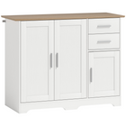 HOMCOM 40" Modern Sideboard Cabinet with Drawers & Storage Doors - White-Features two drawers and two cabinets to keep your living space organized