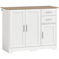 HOMCOM 40" Modern Sideboard Cabinet with Drawers & Storage Doors - White-Features two drawers and two cabinets to keep your living space organized