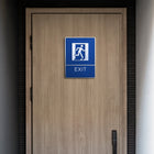 Futech Exit with Braille Washroom Sign - Blue - 2 Pack-Adhesive Application included to mount