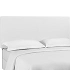 Modway Taylor Upholstered Faux Leather Full/Queen Headboard - White-Extra Wide Sturdy Wood Post Legs