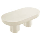 Modway Caspian Oval Concrete Coffee Table - White-Assembly Required
