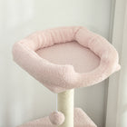 PawHut 47" Cat Tree Tower with Condo and Scratching Posts - Ball-Colour: Pink(Plush), Beige(Sisal rope) 