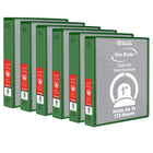 BAZIC Products 1" 3-Ring View Binder with 2 Pockets - Green - 6 Pack-Hard Vinyl Cover