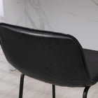 HOMCOM Microfiber Upholstered Bar Stools - Black - 2 Pack-Adjustable and anti-slip pads of the counter height chairs protect floor from scratches and keep stability
