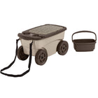 Suncast Garden Scooter - Taupe with Mocha Lid-Removable kneeling pad included