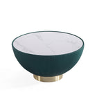Manhattan Comfort Anderson Modern Leatherette Upholstered Coffee Table and End Tables - Green - Set of 3-28.15" L x 28.15" W x 21.61" H