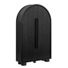 Modway Bellamy Arched Fold-Out Desk Cabinet - Black Oak-Modern Arched Desk Cabinet