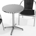23.5'' Round Aluminum Indoor-Outdoor Table with 2 Black Rattan Chairs (TLH-ALUM-24RD-020BKCHR2-GG)-7