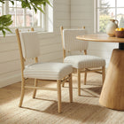 Modway Mauden Striped Dining Side Chairs - Oatmeal Stripe - 2 Pack-Removable Back Cushion