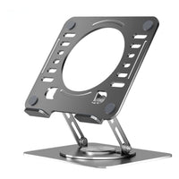 Uncaged Ergonomics RISE Swivel Adjustable Laptop Stand with Riser - Silver-The base swivels in  a 360 degree rotation