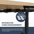 MotionGrey Electric Dual Motor Height Adjustable 140" W Sit-to-Stand Desk - Black Frame-8