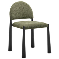 Modway Hayley Upholstered Fabric Dining Side Chair - Black/Leaf-Versatile Dining Side Chair