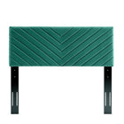 Modway Alyson Angular Channel Tufted Performance Velvet Twin Headboard - Teal-Solid Wood and Particleboard Frame