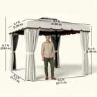 Outsunny 10 ft W x 10 ft L Outdoor Patio Gazebo with Sidewalls - Cream White-Powder-coated, rust-resistant Aluminum and steel frame is solid and tough