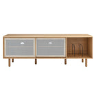 Modway Kurtis 67" TV and Vinyl Record Stand - Oak-Non-Marking Foot Pads