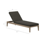 Modway Northlake Outdoor Teak Chaise Lounge - Flint Grey-Slatted Seat Base