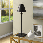 Hudson&Canal Clement 28" Tall Table Lamp with Metal Shade - Blackened Bronze/Blackened Bronze-Handcrafted blackened bronze finish is applied to the sleek metal base